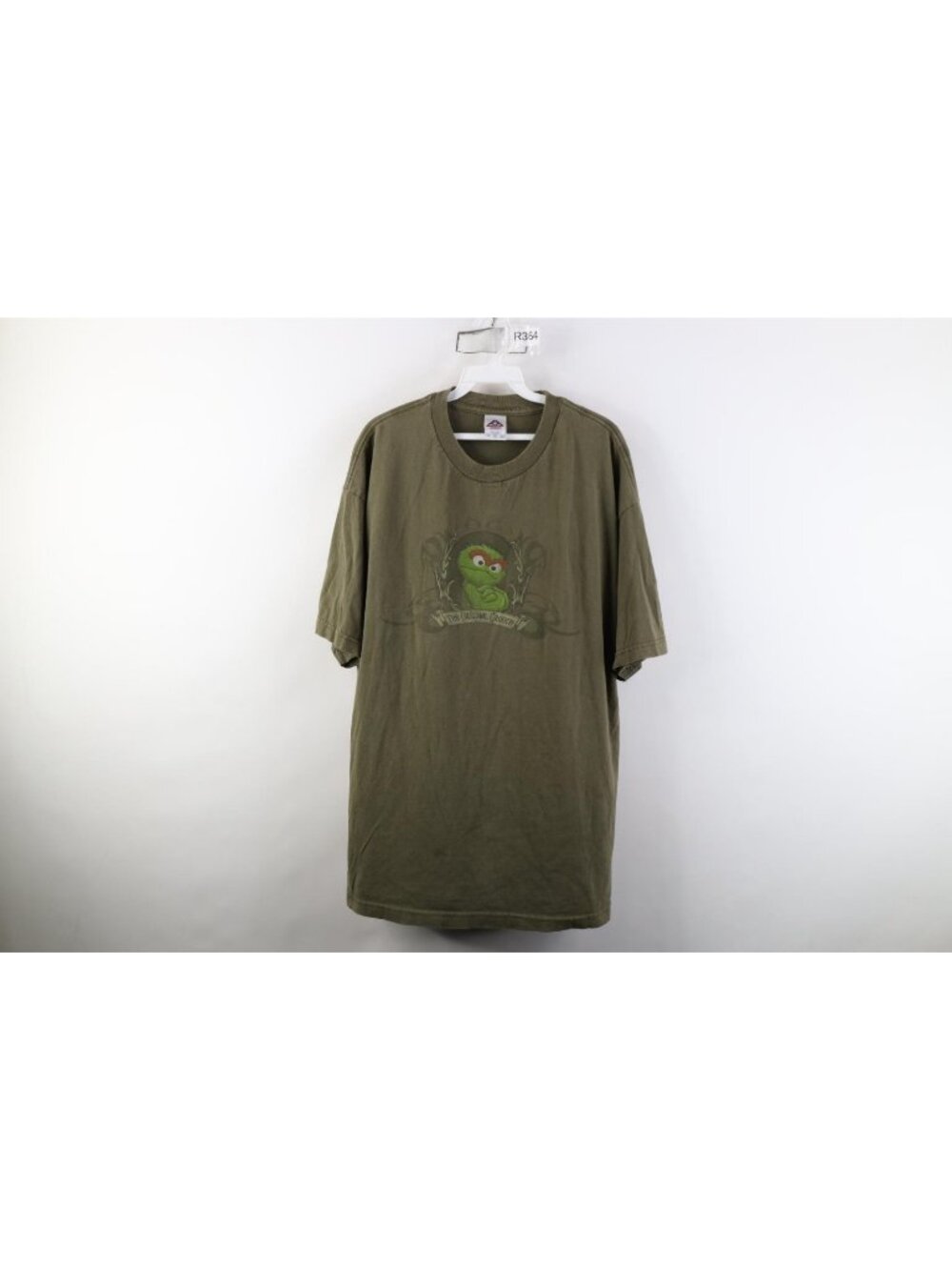 Vtg Y2K Sesame Street Mens XL Faded OG Tribal Oscar The Grouch Muppet T-Shirt